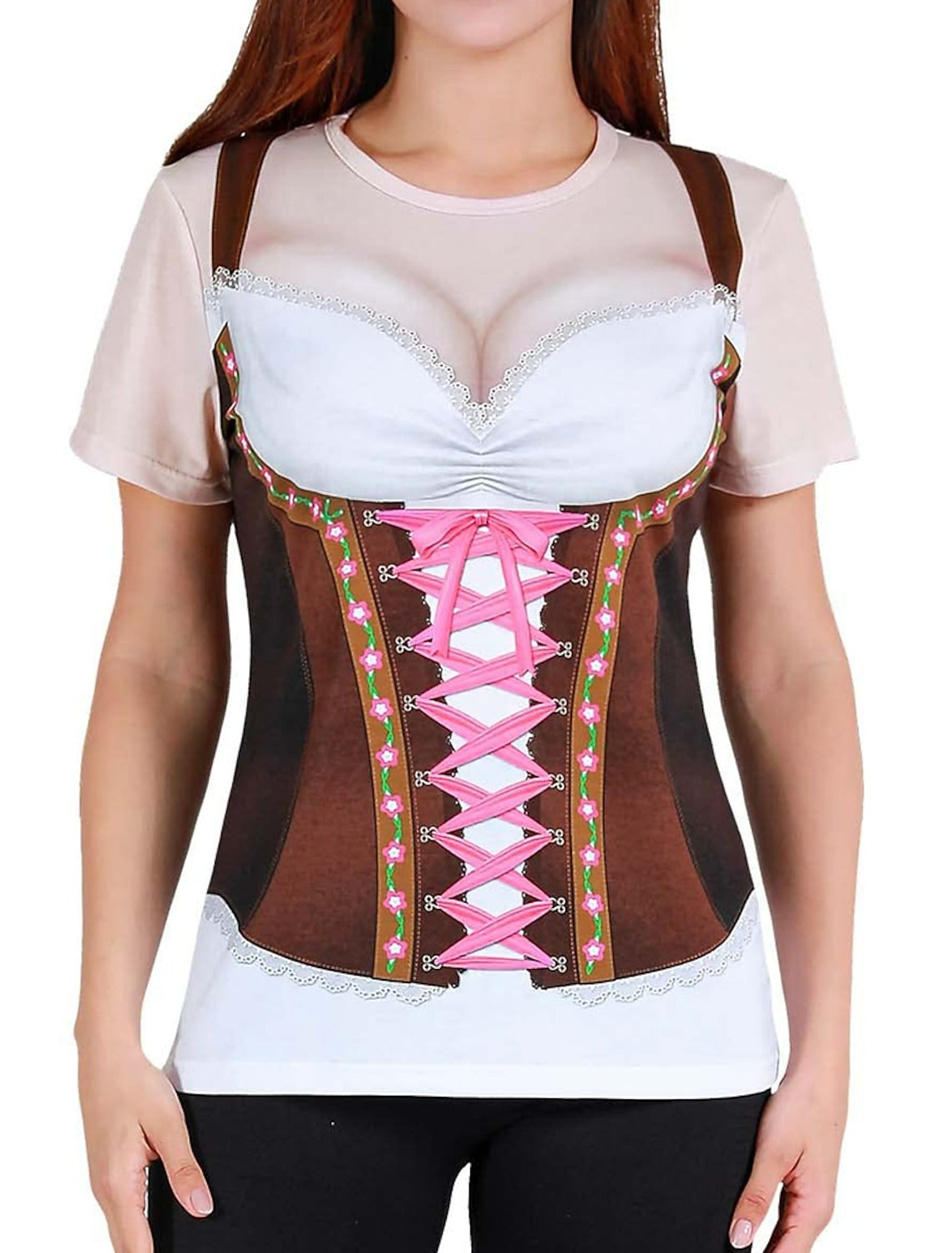 Funny Oktoberfest Beer Bavarian T-shirt Sleeve Round Neck Graphic for Women's Adults' 3D Print for Carnival Oktoberfest Beer Casual Daily Festival 2026