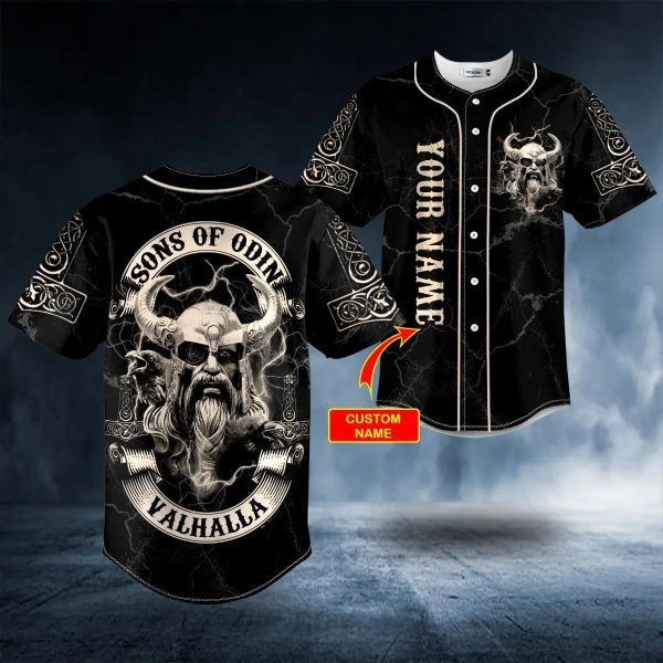 Viking Son Of Odin Valhalla Custom Baseball Jersey _ 3D All Over Print Clothing