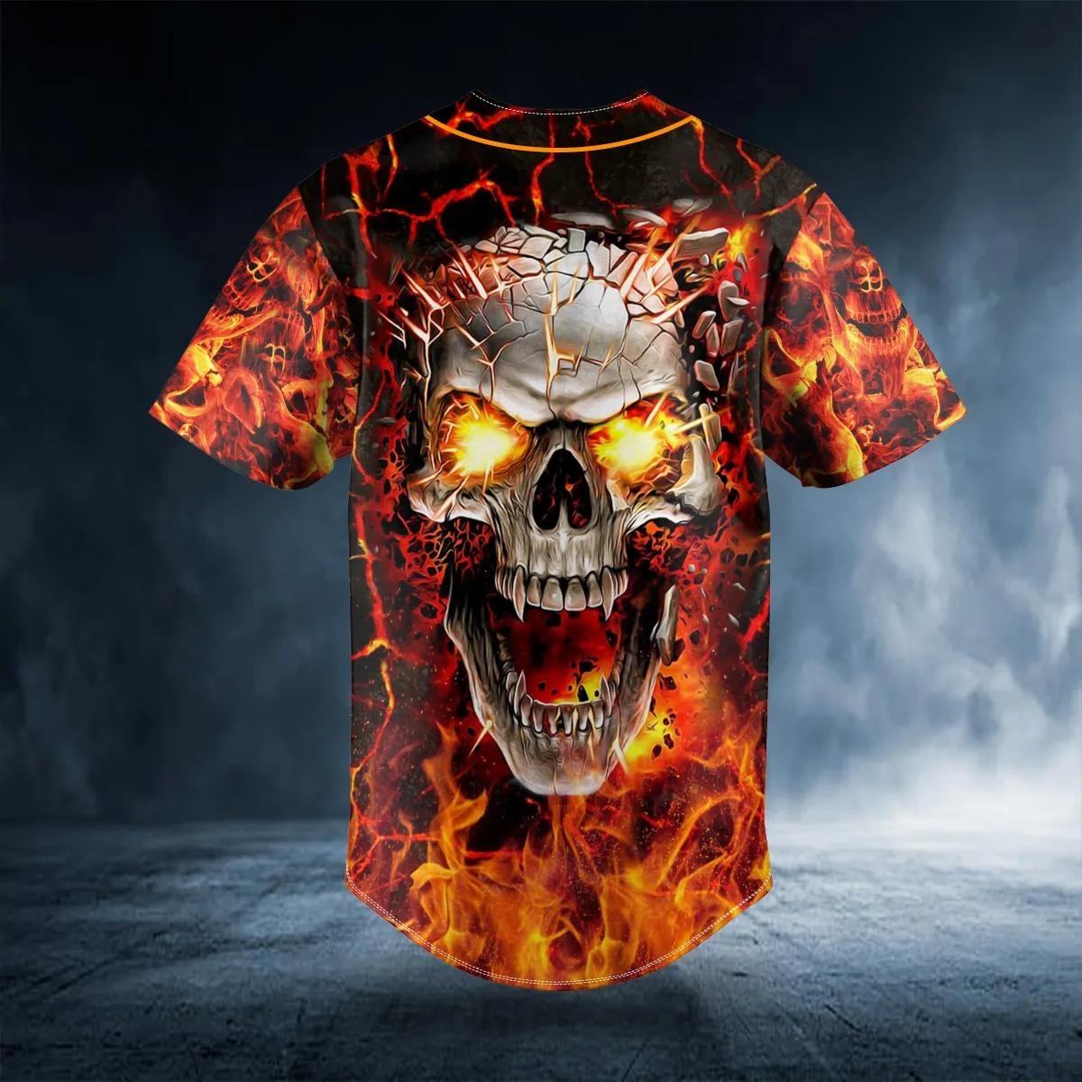 Blue Soul Eater Ghost Skull Custom Baseball Jersey – Skull & Viking Graphic Tees _ 3D All Over Print Clothing