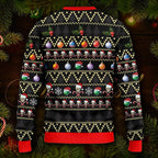 Skull Drinking Hot Coffee Christmas Pattern Ugly Christmas Sweater