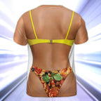 Fake Body Egg and Pizza Bikini Tee, Beach Cover up Humor Graphic Tee