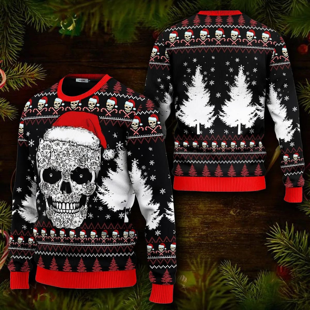 Best Skull Christmas Pattern Skull Ugly Christmas Sweater – Skull & Viking Graphic Tees